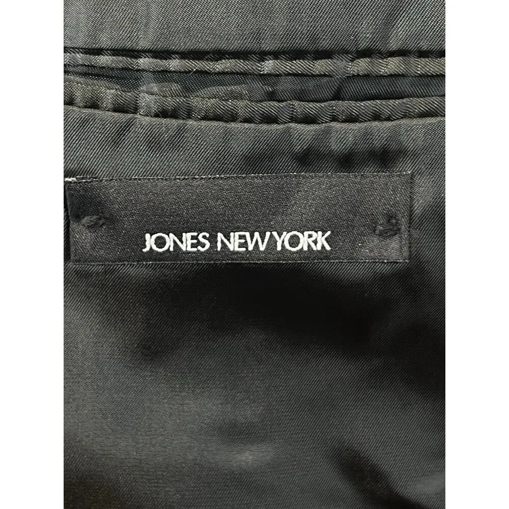 Jones New York Mens 46R Solid Black Blazer Sport Suit Jacket 3/2 Roll